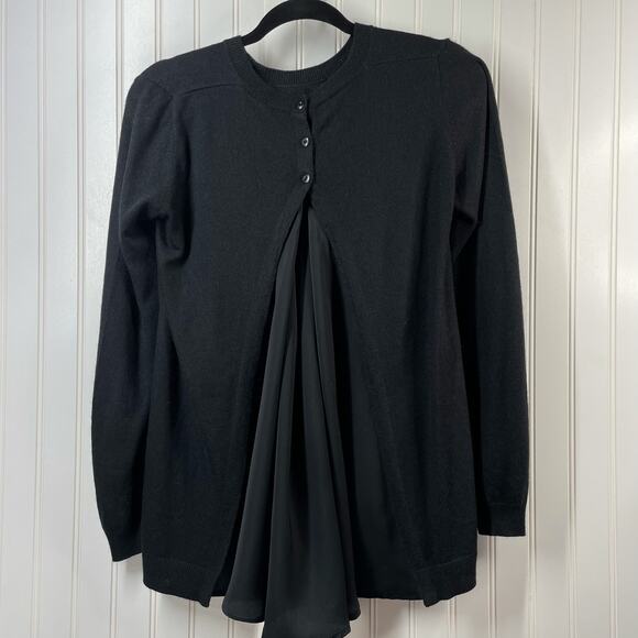 Sisley Women's Black Long Sleeve Crew Neck Button Back Detailing Sweater  XS - Picture 5 of 14